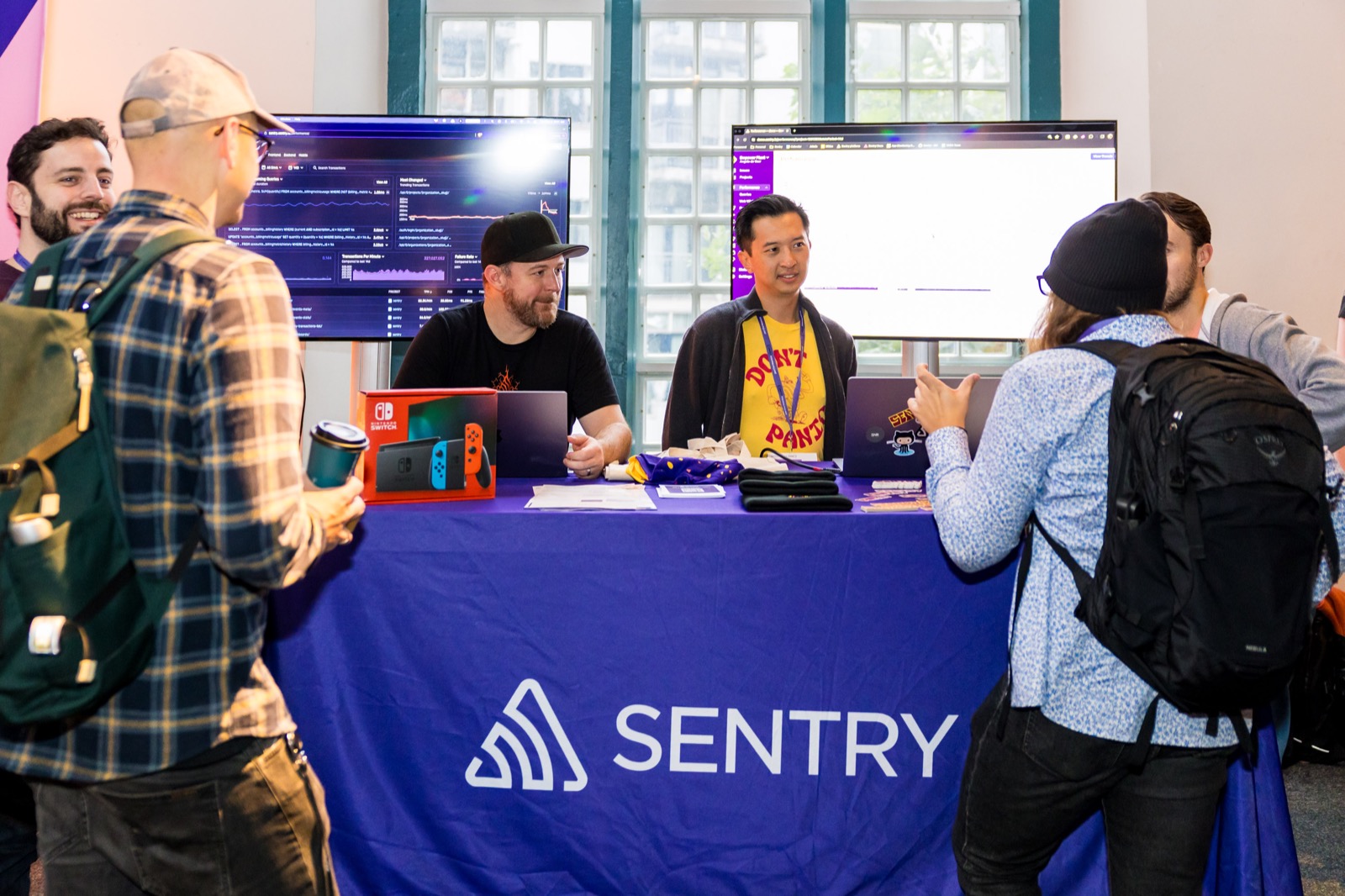 The Sentry booth at the venue as an example of a sponsor booth